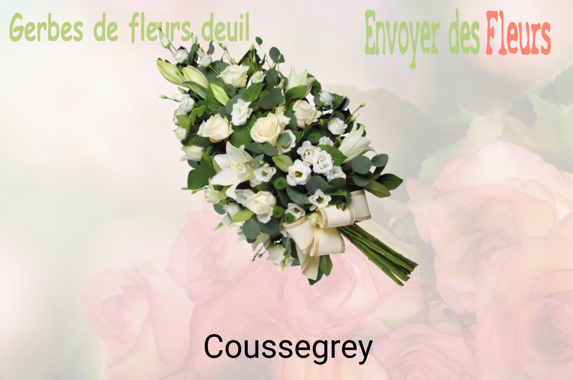 Gerbe de fleurs de deuil livrée à Coussegrey